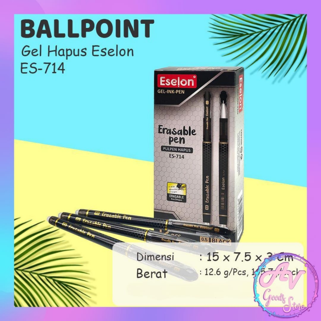 

Ballpoint Hapus ES714 / 12pcs Pulpen Hapus / Erasable Pen / Pulpen Gel bisa di Hapus