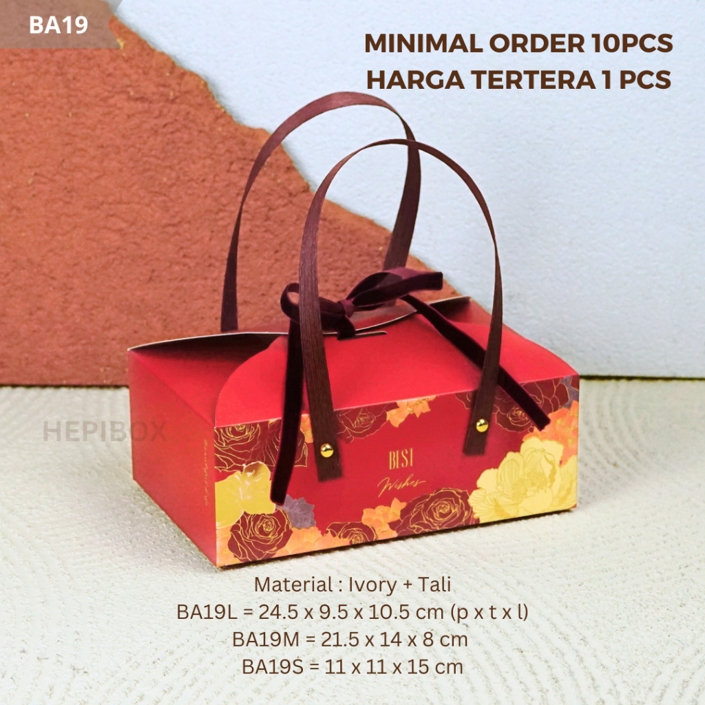 

Box Tali Bambu Bridesmaid/ Paperbag Kotak / Hampers Box Tali Gift Box Dengan Handle Kotak Tas Kado I BA19 - BA20