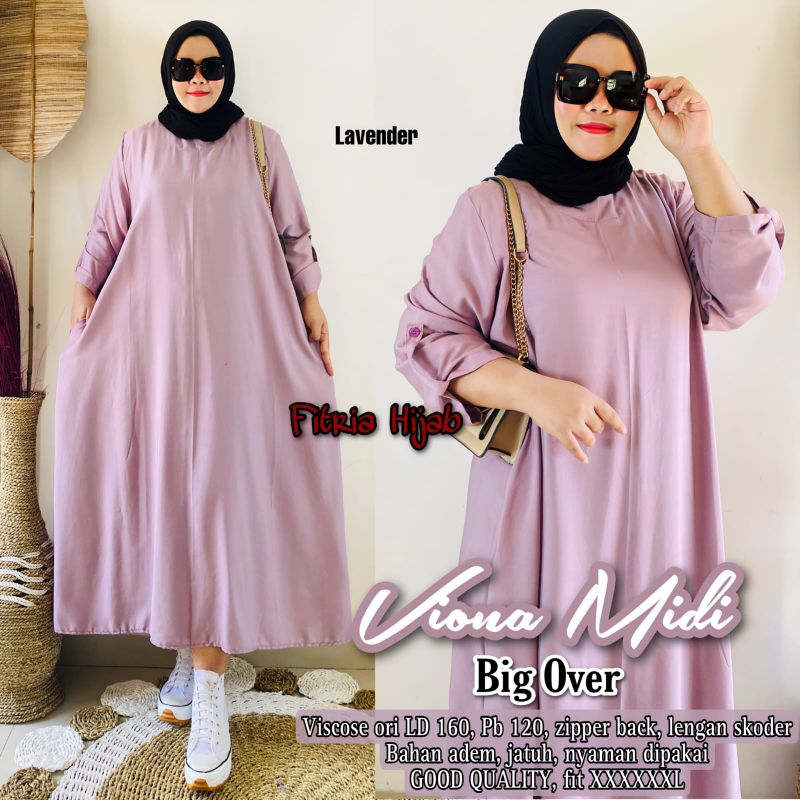Atasan Wanita Ld:160 Viona Midi Big Over Jumbo Atasan Polos Rayon Viscose Good Quality by:Fitria Hij