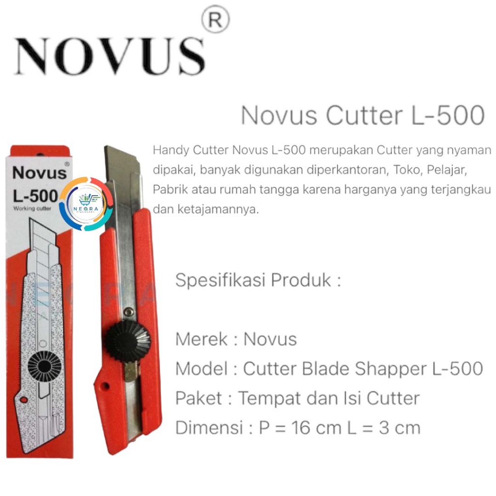 

Cutter / Pisau Pemotong Kertas Novus Type L 500