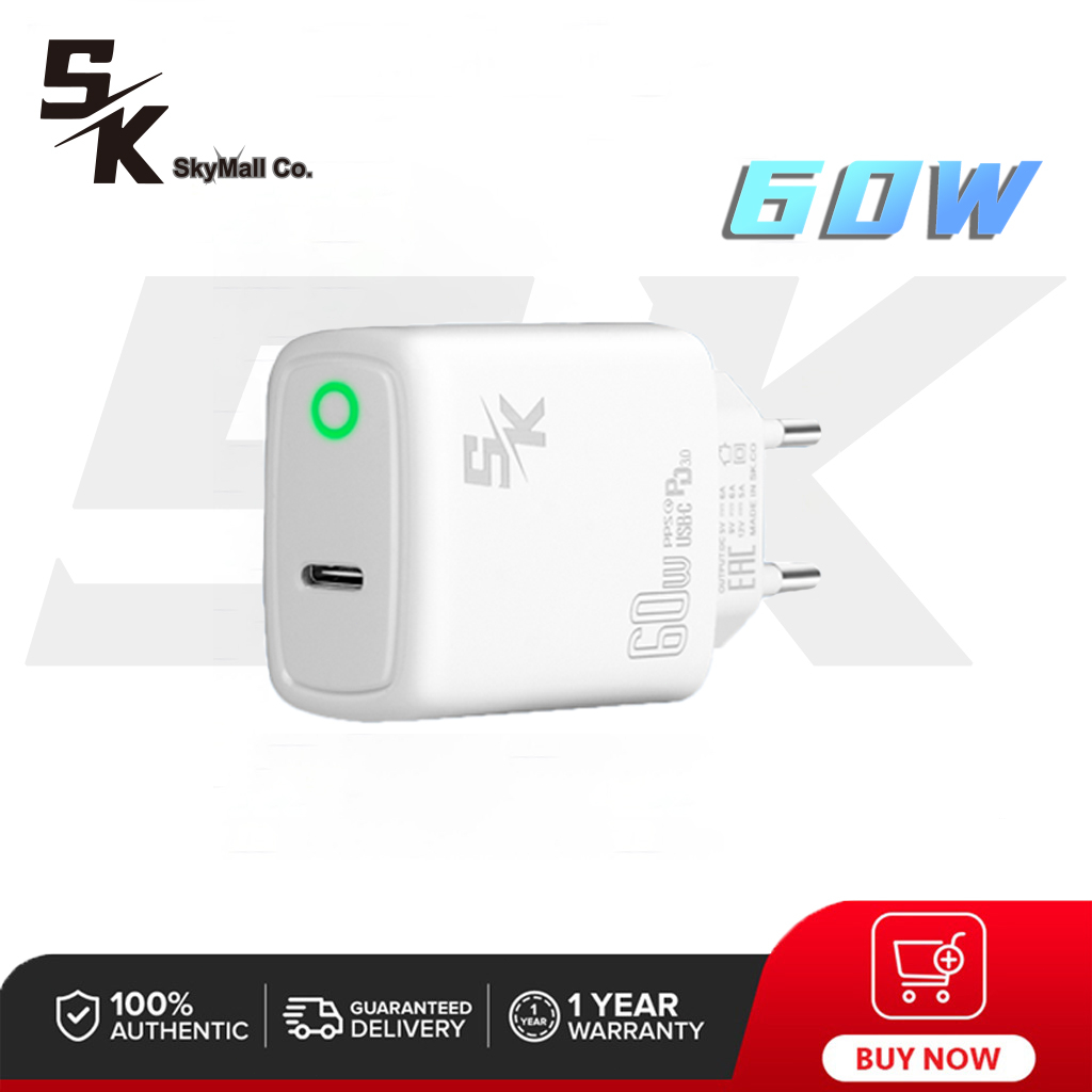 【SK | 3113-PD】CHARGER SK PD-60W ORIGINAL LIGHTNING SUPPORT FASTCHARGING C-LIGHTENING/C-C TRAVEL CHARGER