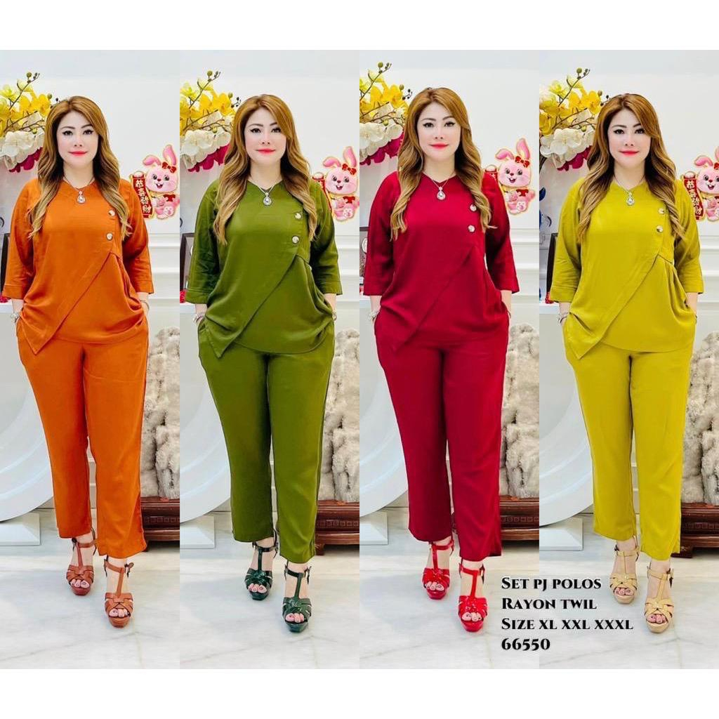 Setelan Jumbo 66553 - Set Wanita Polos - Bahan Rayon Twill - Premium Quality - Hijab Friendly