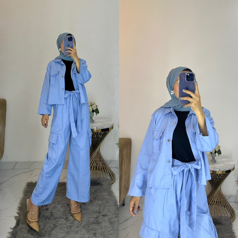 oneset cargo wanita baca deskripsi