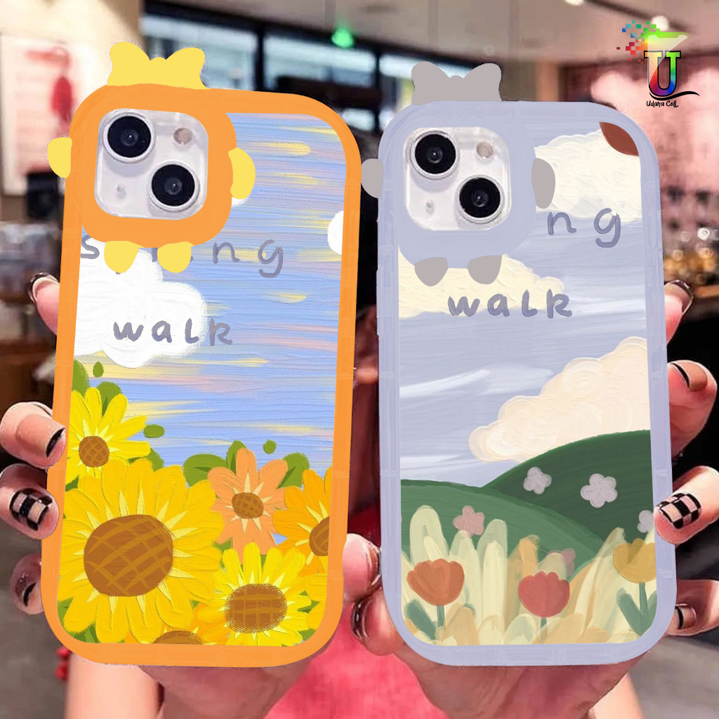CUSTOM SOFT CASE SILIKON CASING FRAME KAMERA KARAKTER PITACU CUSTOM FLOWER SAMSUNG A03S A03 CORE A04