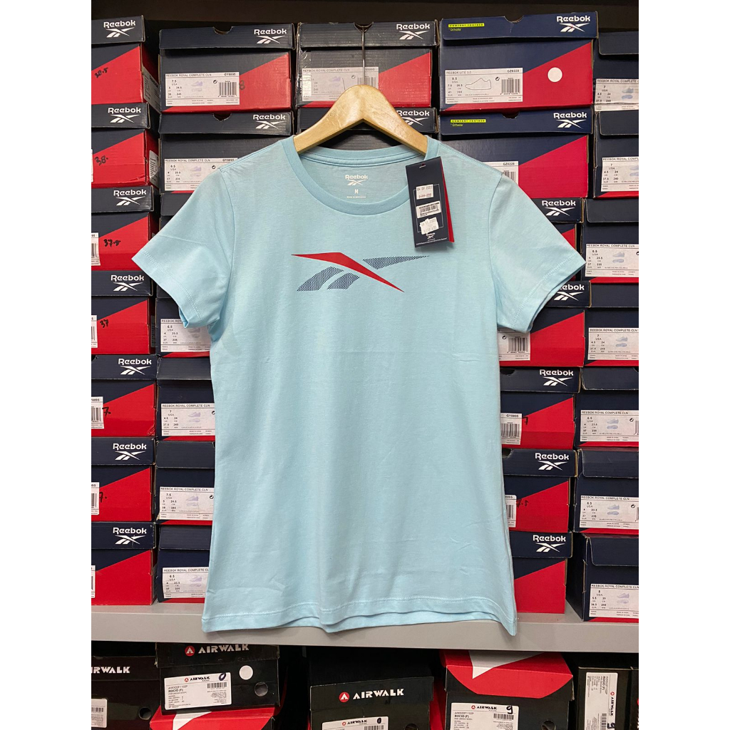 Reebok RM Basic Women Tee Blue REEX2WT602BL Kaos Wanita Original