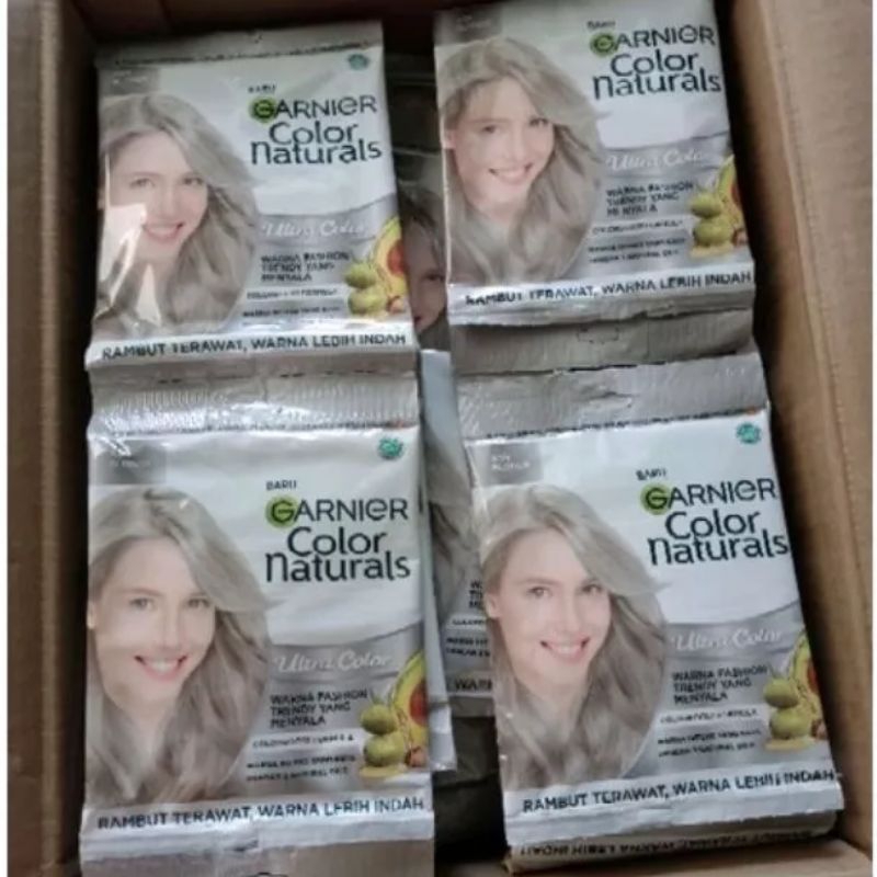 Garnier ash blonde kemasan sachet