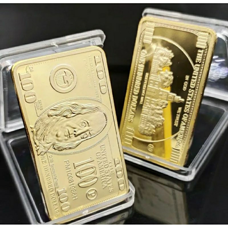 100 dolar Amerika Logam  Emas Dolar AS Emas uang mainan emas batangan hiasan aksesoris