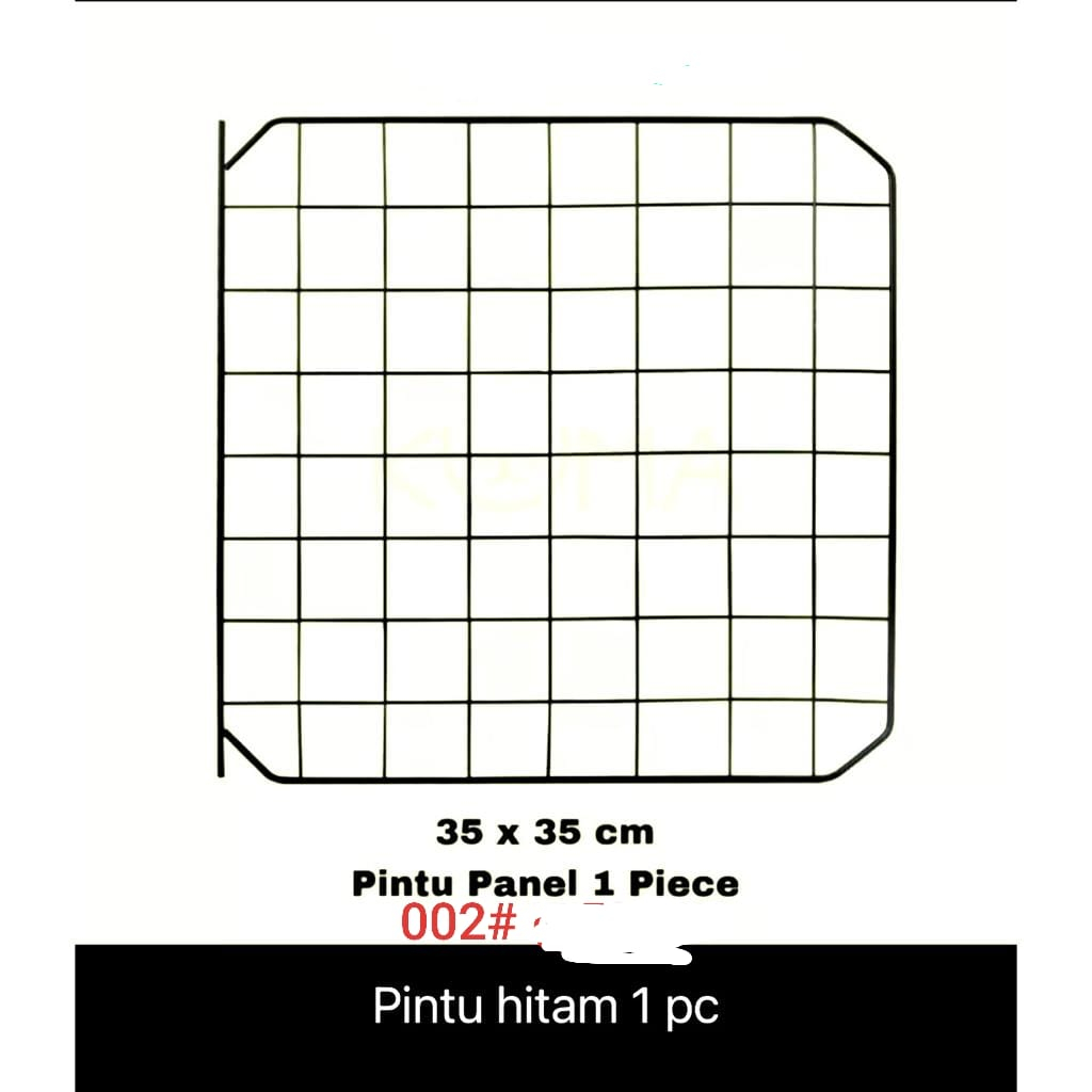 Pintu kandang untuk kandang pagar besi hewan DIY modul 35x35cm - 1pcs - PAGAR HITAM