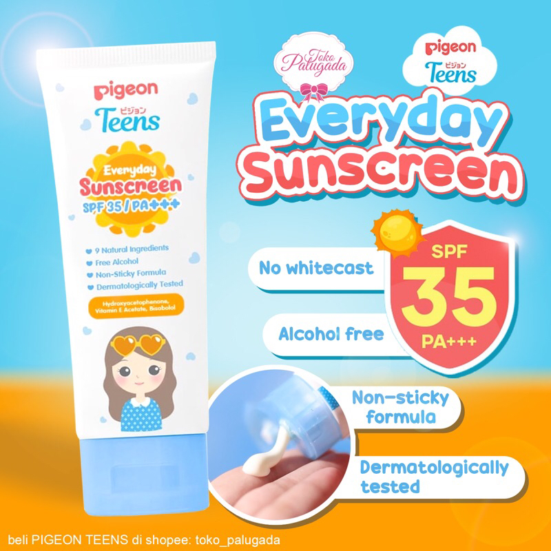 [BISA COD] PIGEON TEENS Everyday Sunscreen SPF 35/PA+++ 30mL - Sunscreen Pigeon - Sunscreen Pigeon Teens - Sunscreen Remaja