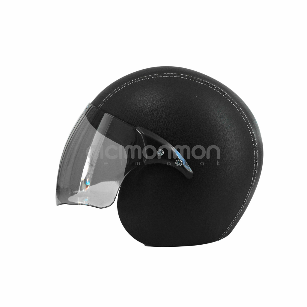 Helm Kulit Standart halfface Anak Usia 3-7th Warna Hitam