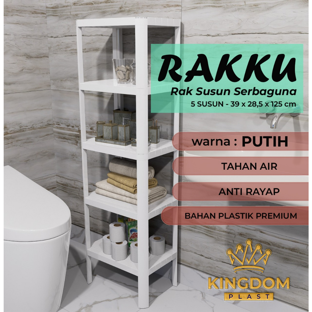 Rak Serbaguna KINGDOM RAKKU / Rak Dapur /Rak Multifungsi Minimalis /Rak Kamar Mandi/ Rak Serbaguna