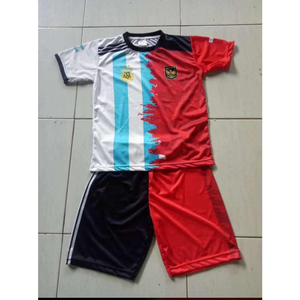 Baju anak laki timnas indonesia argentina jersey bola setelan kids indoargen