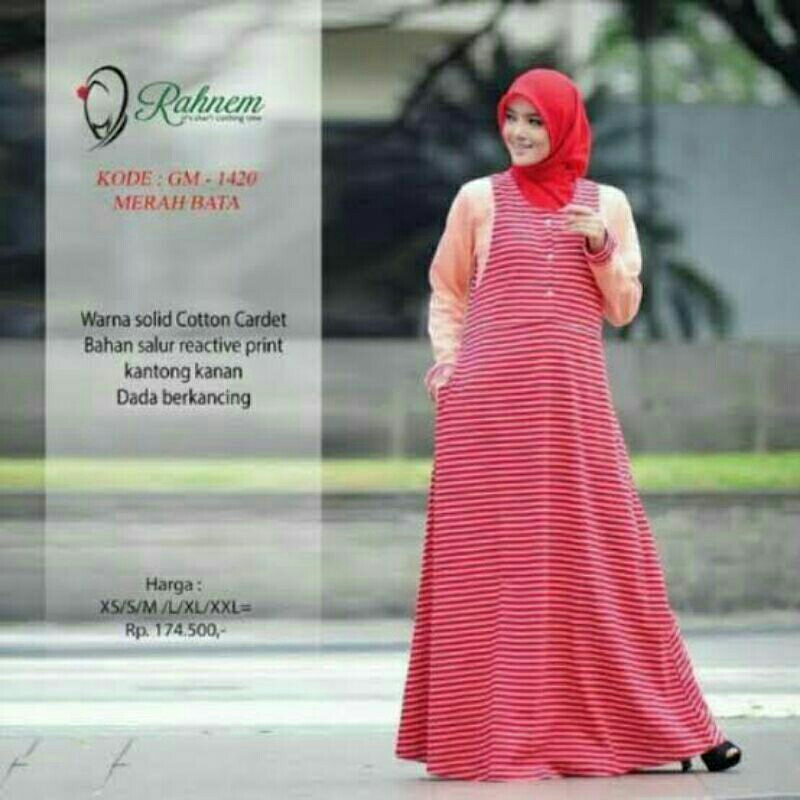 BAJU GAMIS GM 1420 MERAH BATA BY RAHNEM