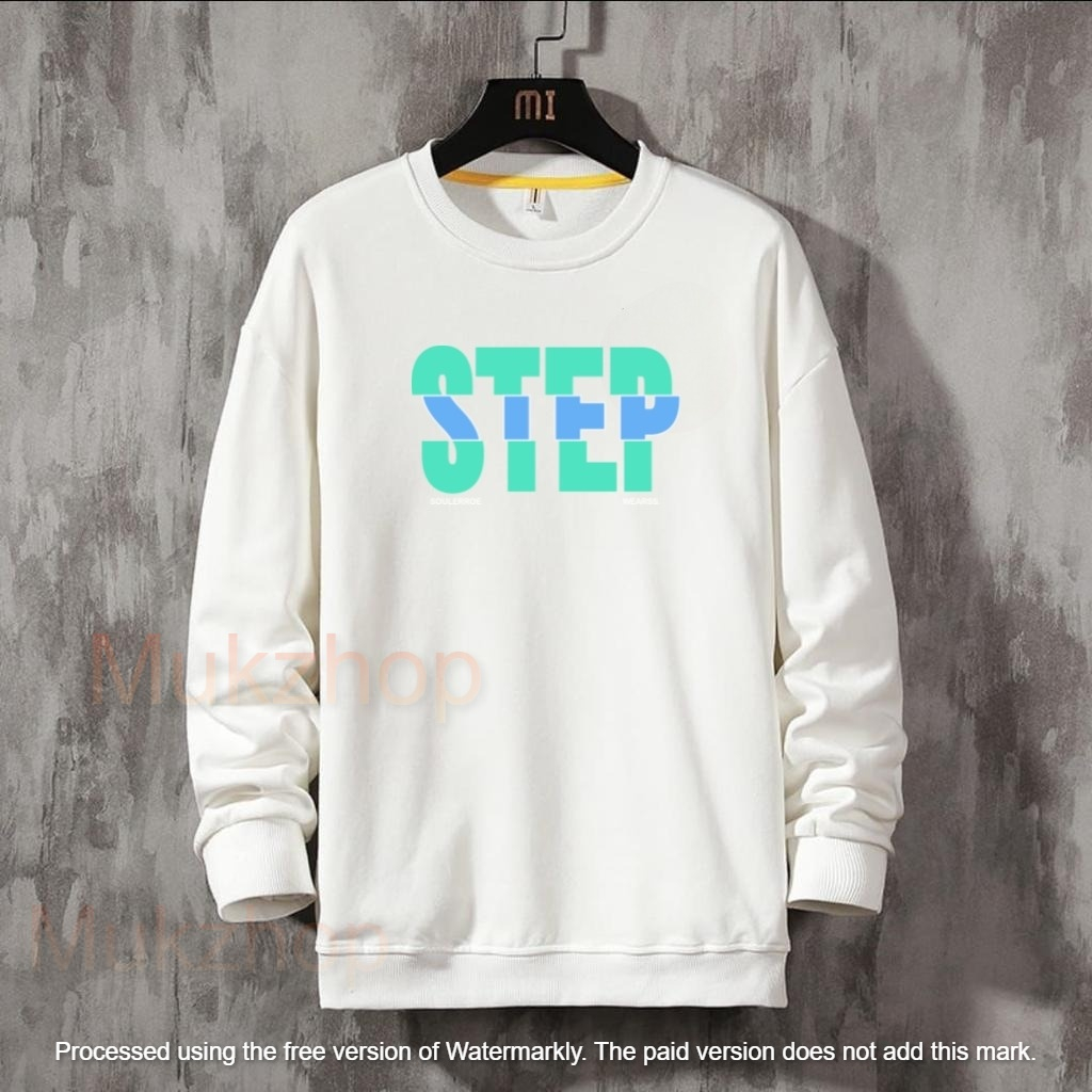 Baju Sweater Lengan Panjang Step Mukzhop Sweater Pria