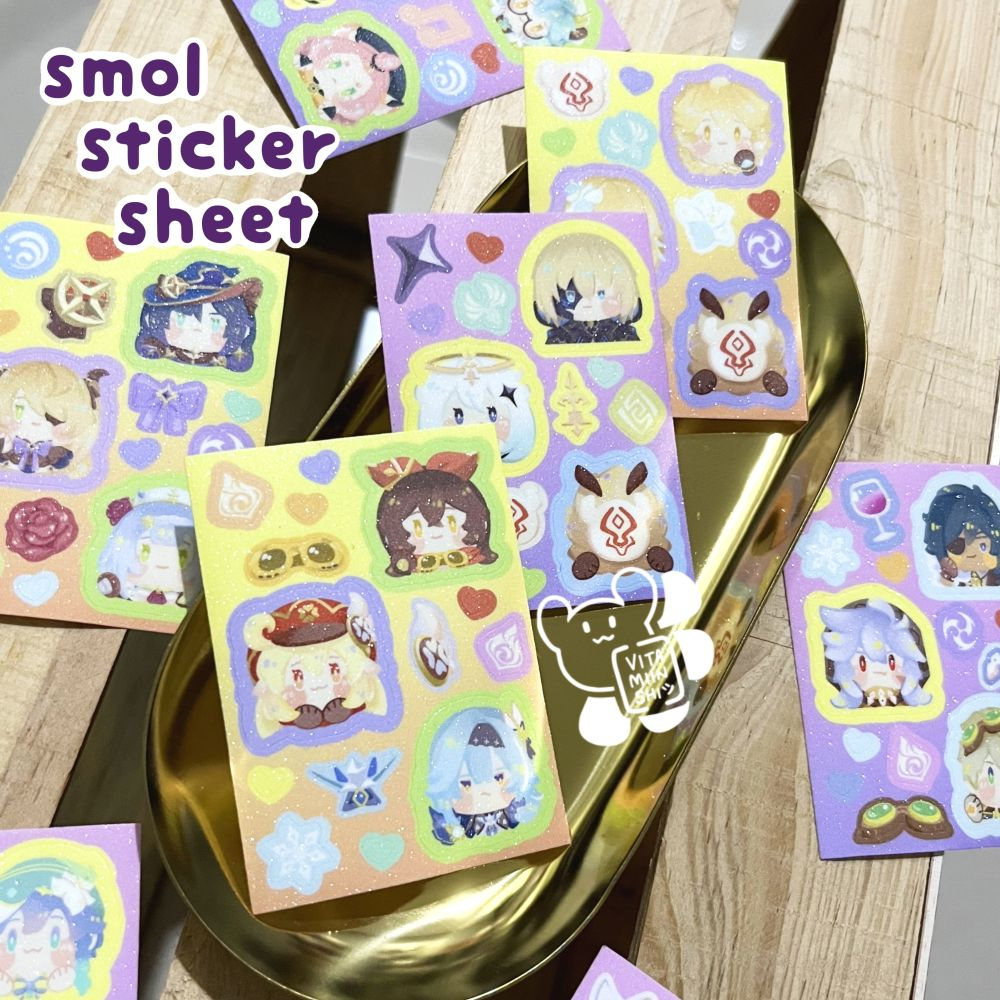 

VITAMIINSHI Genshin Mini Sticker Sheet / Stiker Kiss Cut