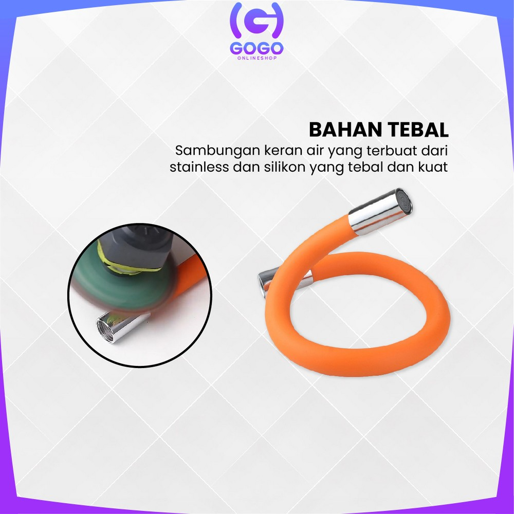 GOGO-C838 Selang Sambungan Kran Air Universal 1/2 Inch 360 Derajat / Alat Penyambung Kepala Keran Air Wastafel Pipa Elastis