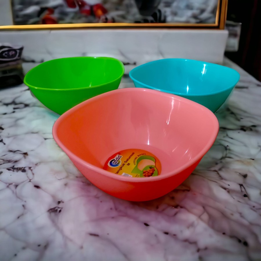Mangkok Plastik Warna-Warni Ukuran S M L Food Grade