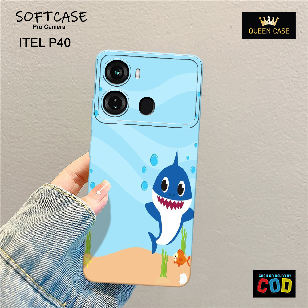 Softcase Hp Itel P40 Terbaru - Fashion Case Baby Shark - Case Hp Itel P40  - Casing Hp Itel P40 - Ke