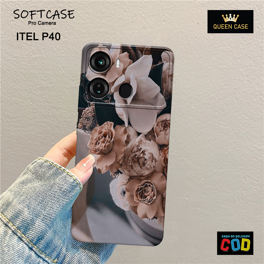 Softcase Hp Itel P40 Terbaru - Fashion Case Bunga - Case Hp Itel P40  - Casing Hp Itel P40 - Kesing 