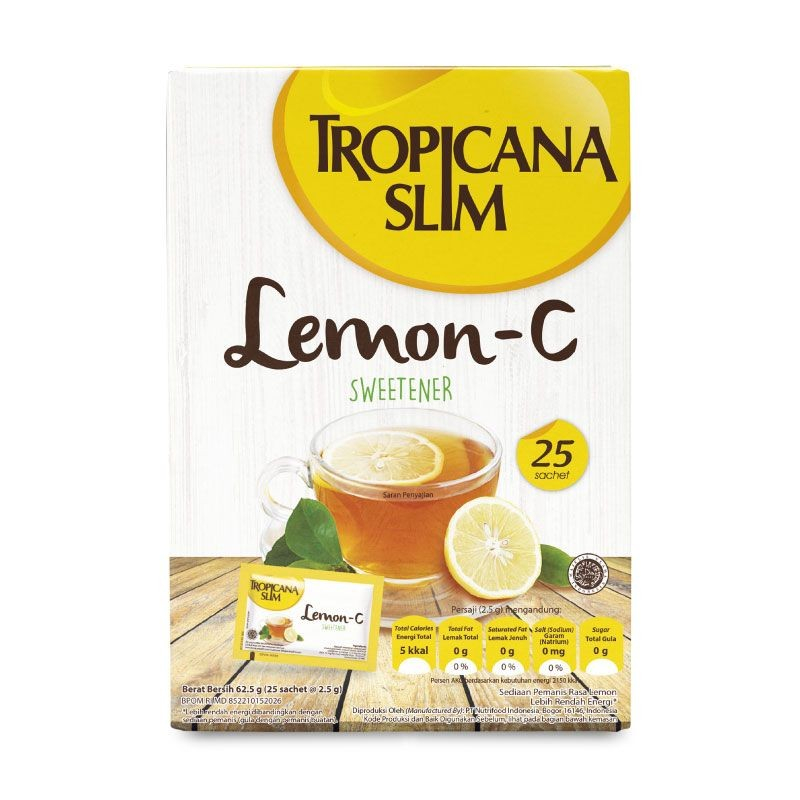 

TROPICANA SLIM LEMON-C SWEETENER 25 SACHET GULA RENDAH KALORI