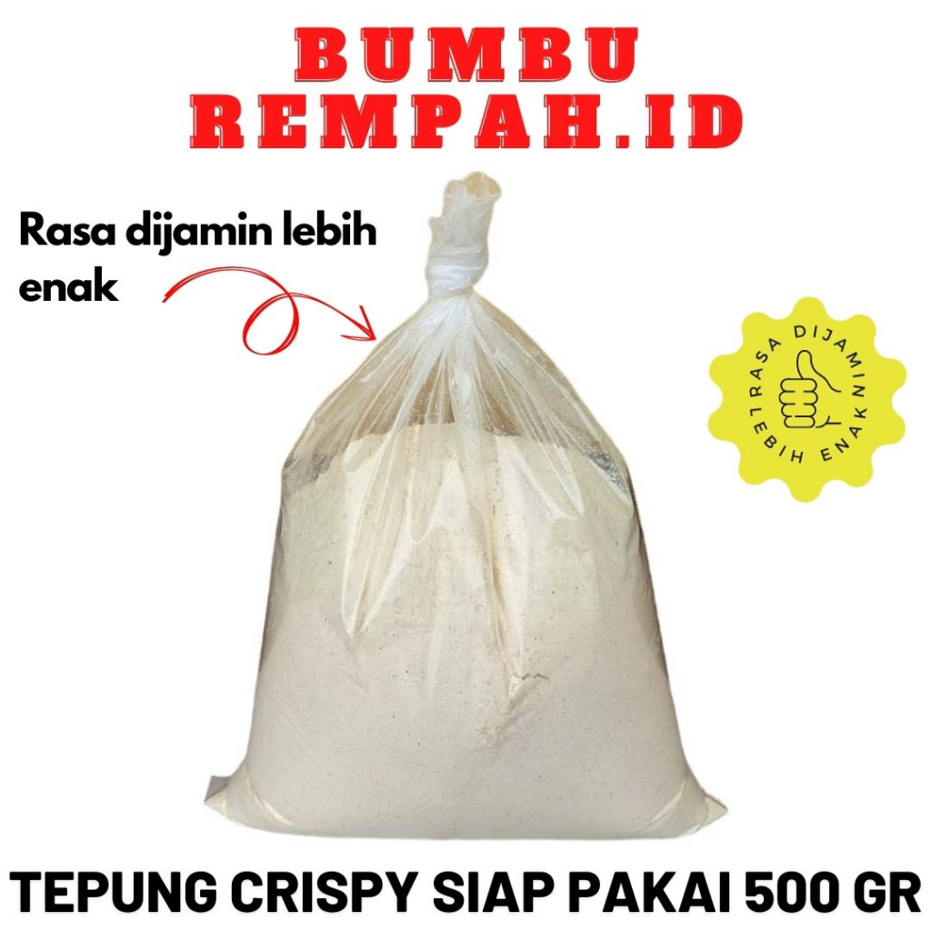 

Tepung Serbaguna Ayam Crispy Top Brand, Tahu Crispy, Fried Chicken / Ayam Geprek Premium 500 gram Siap Pakai