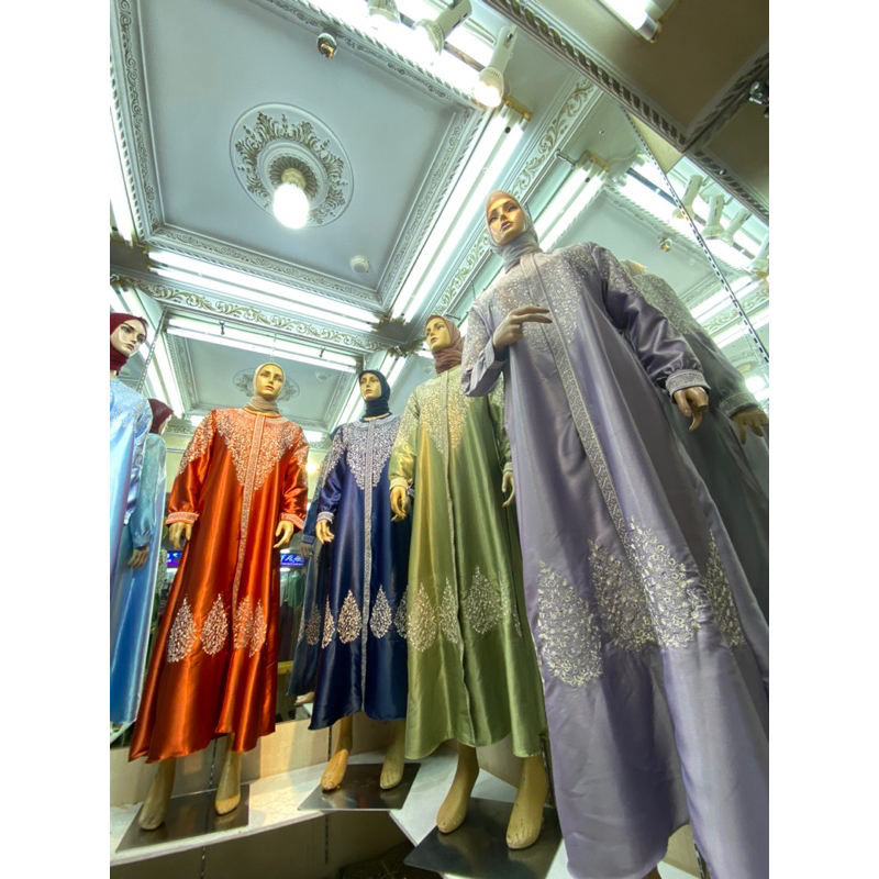 GAMIS AMENNA // Gamis satin kristal //gamis bordir langsung ke bahan 100%r realpict