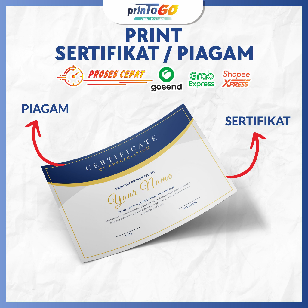 SERTIFIKAT / PIAGAM / CETAK SERTIFIKAT / CETAK SERTIFIKAT PIAGAM PENGHARGAAN