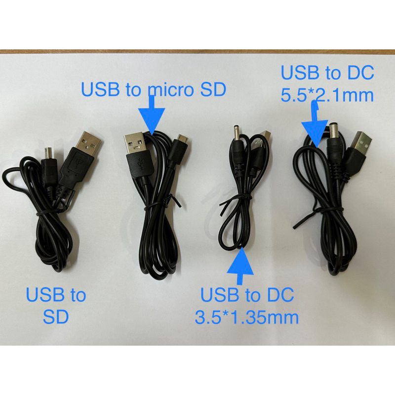 Adaptor Kabel USB to DC 5.5 2.1mm / kabel USB to DC 3.5*1.35mm / kabel USB to SD / kabel USB to micro sd DC Power Cable