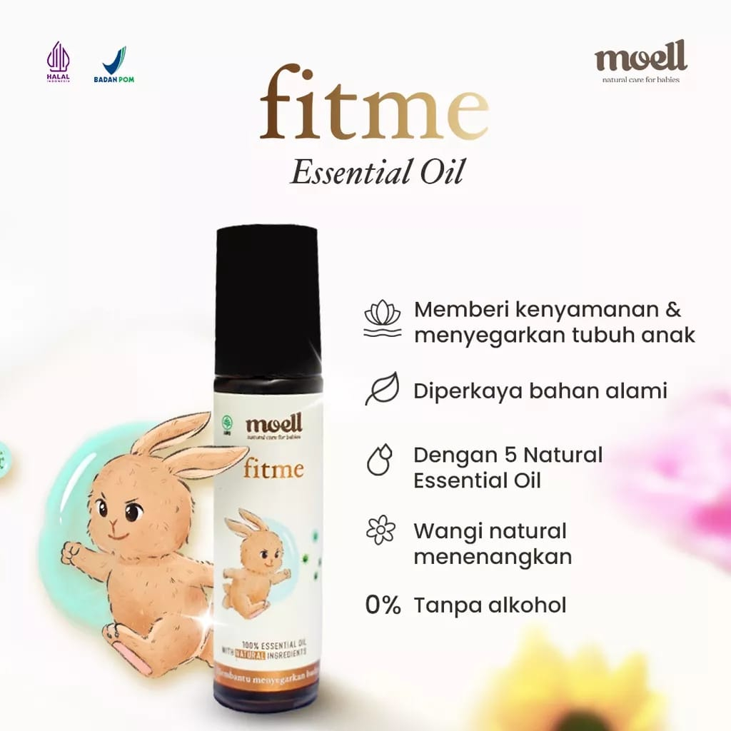 Moell Fitme Natural Essential Oil 8ml - Bantu Menyegarkan Tubuh Anak