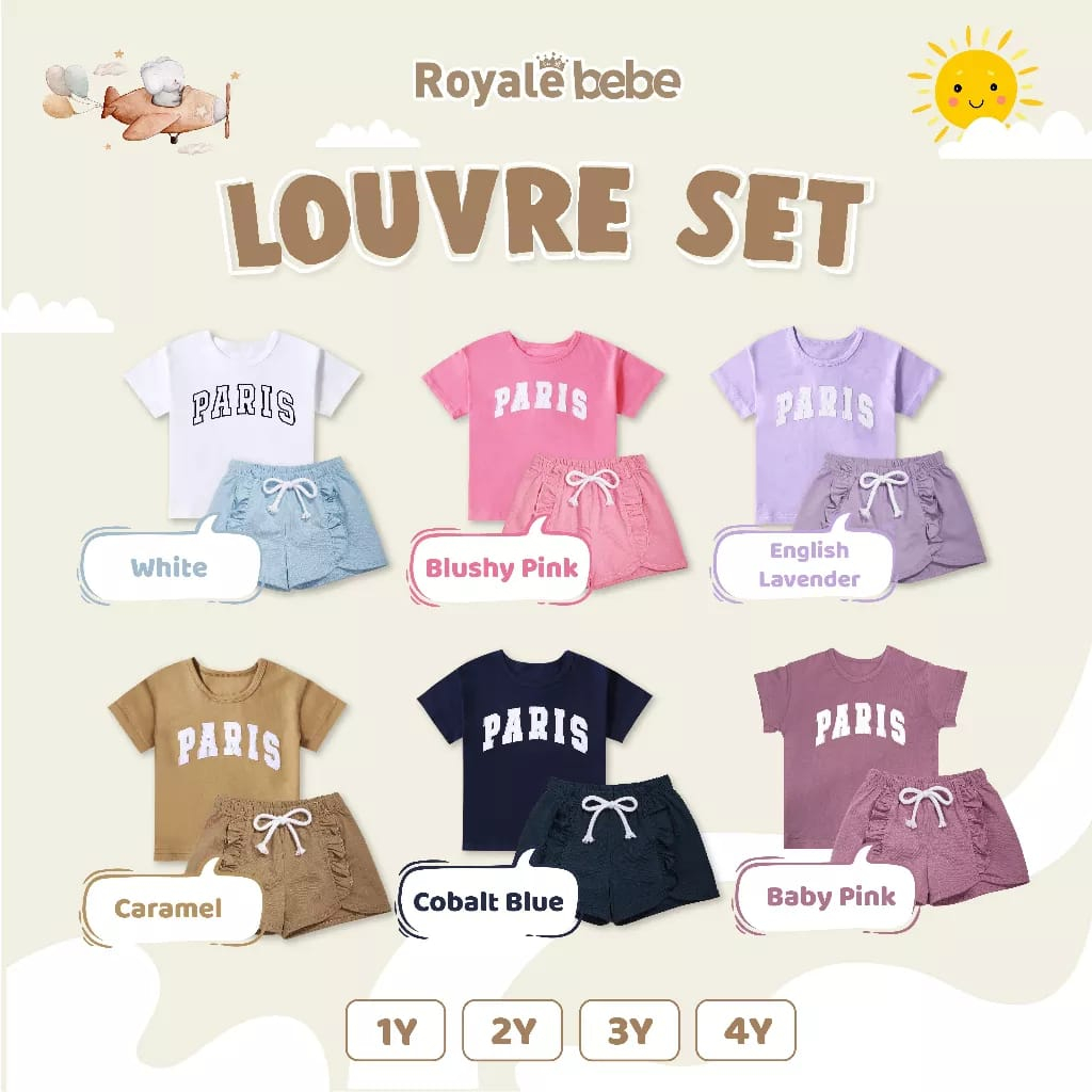 Royale bebe 1-4y Louvre set - Baju Stelan Anak 1pcs RANDOM