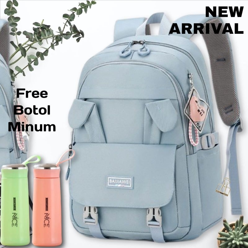 New New New Ransel Sekolah Wanita Ransel Cute Tas Kuping Lucu