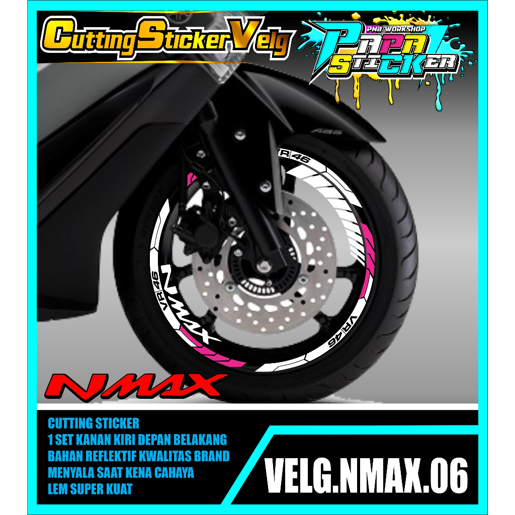 STIKER VELG NMAX CUTTING STICKER VELG CUTTING VARIASI NMAX  LIS BAN/VELG 06