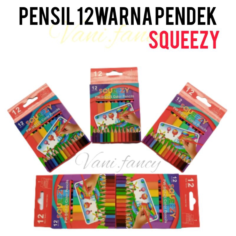 

Pensil 12 Warna / Pensil warna / Colour Pensil PW-SQ12 warna PENDEK