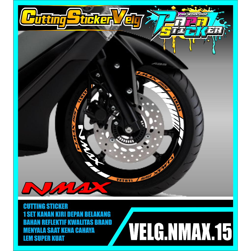 STIKER VELG NMAX CUTTING STICKER VELG CUTTING VARIASI NMAX  LIS BAN/VELG 15