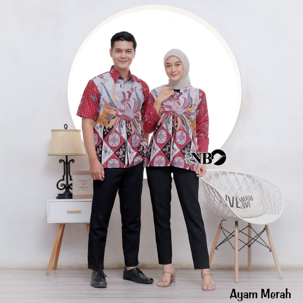 Batik Couple Modern Atasan Blouse Batik Kerja Kantor Wanita Seragam Batik M L XL XXL