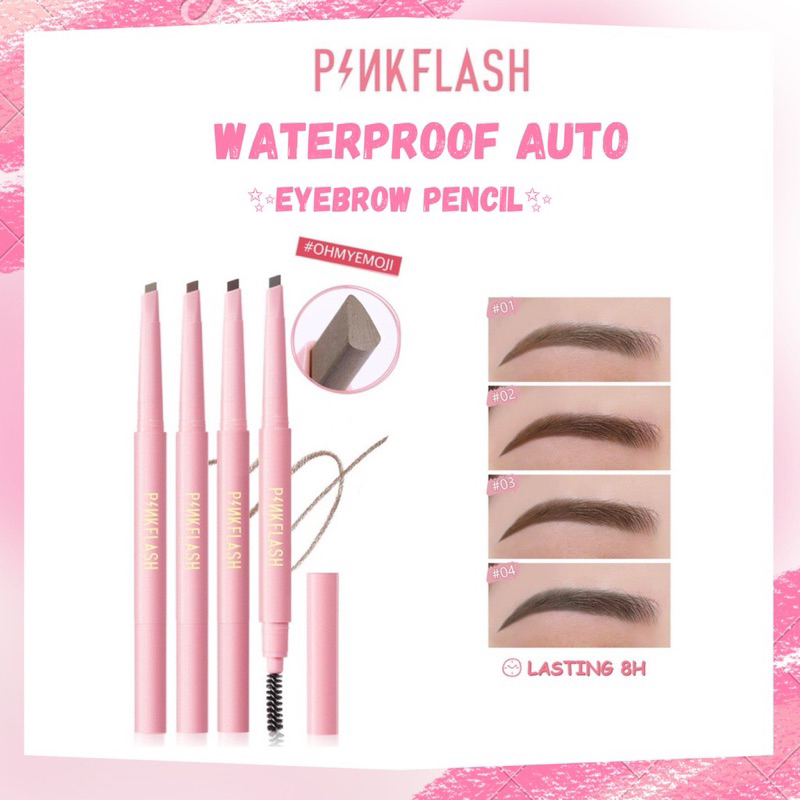 PINKFLASH WATERPROOF AUTO EYEBROW PENCIL / PINKFLASH EYEBROW MATIC / PINK FLASH EYE BROW PENCIL MATI