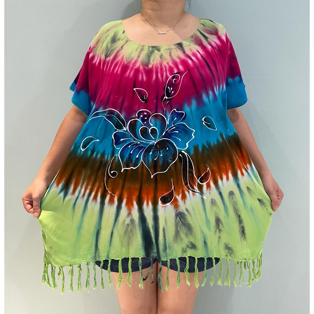 BAJU BALI BLUS LUKIS RONCE SUPER JUMBO FIT TO XXXXL R/B REAL PICT!!