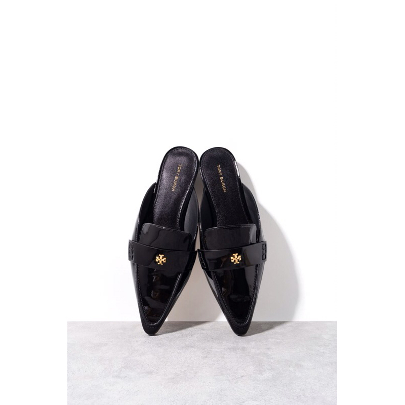 TB Pointed backless loafers