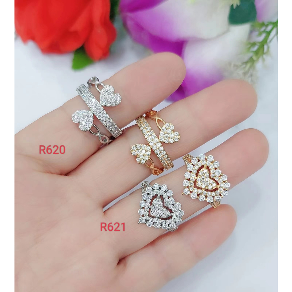 Cincin Xuping Mata Full Lapis Emas Perhiasan Wanita R620 621