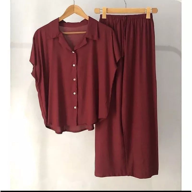 PIYAMA SET KEMEJA POLOS TWISTCONE/ BAJU TIDUR DEWASA