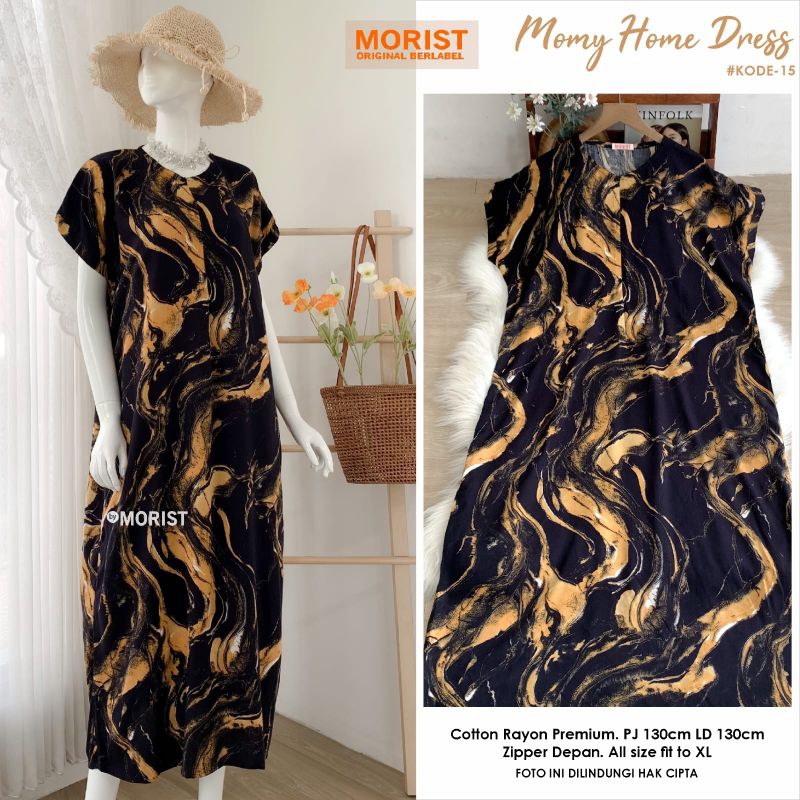 Daster Homey Dress Set Motif Original Morist [Buna Aura Momy Tasya]