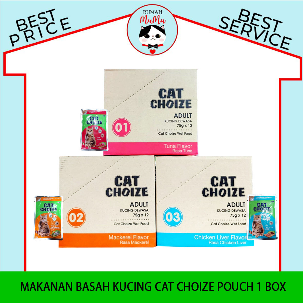 MAKANAN BASAH CAT CHOIZE POUCH 1 BOX ISI 12 SACHET