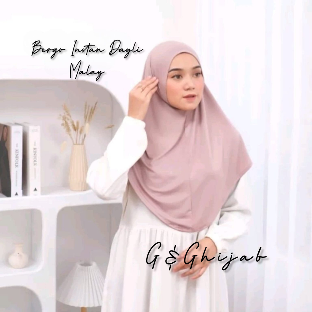 Hijab Malay Instan | Bergo Malay Instan Jersey Non Ped | Jilbab Malaysia Instan premium | Jilbab Malay Instan Jersey | Bergo Malay