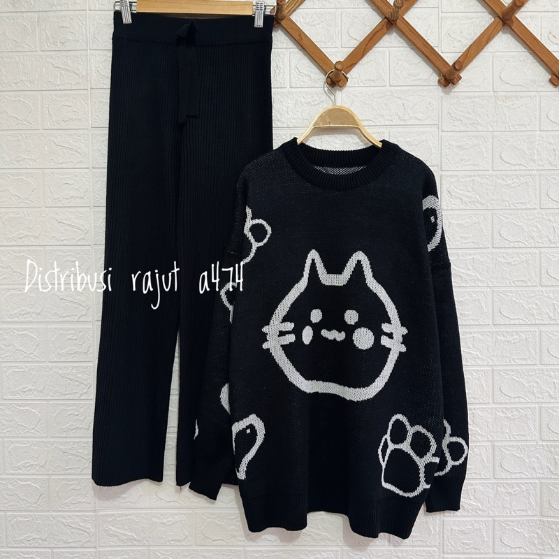 MUKO SWEATER RAJUT MOTIF FULLOVER KOREA ATASAN LENGAN PANJANG