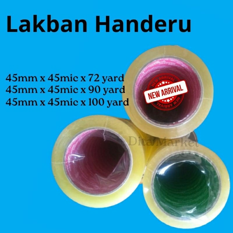 Lakban Bening Handeru 45mm x 45mic x 72 Yard 90 Yard 100 Yard/ Handeru Tape 45mm x 45mic x 72 Yard 90 Yard 100 Yard