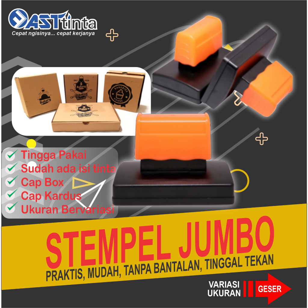 

Stempel Flash Custom Ukuran Jumbo I Stempel Warna I Stampel Besar Kardus Packing label branding nama logo box kemasan