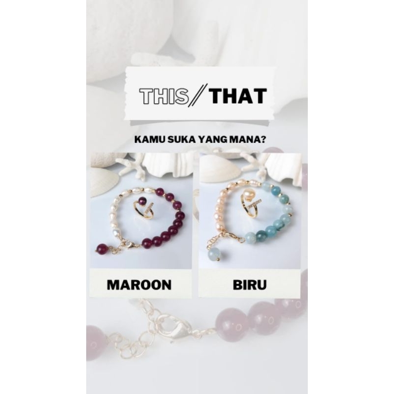 Set cincin dan gelang mutiara air tawarKombinasi batu alam | Mutiara Lombok Asli