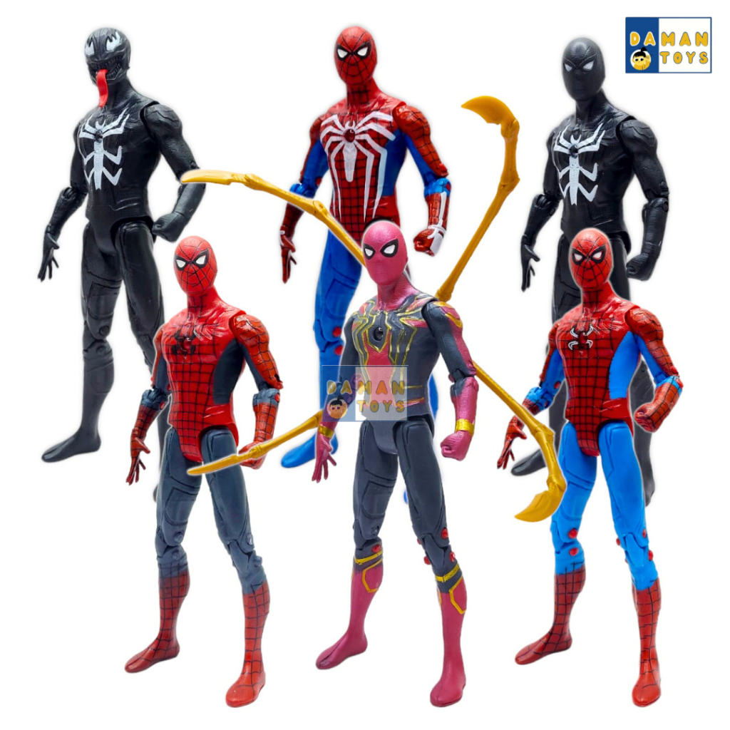 6pcs Mainan Anak Spiderman Super Hero Action Figure Pajangan