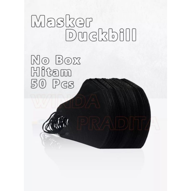 Masker Duckbill Hijab Hitam Berwarna