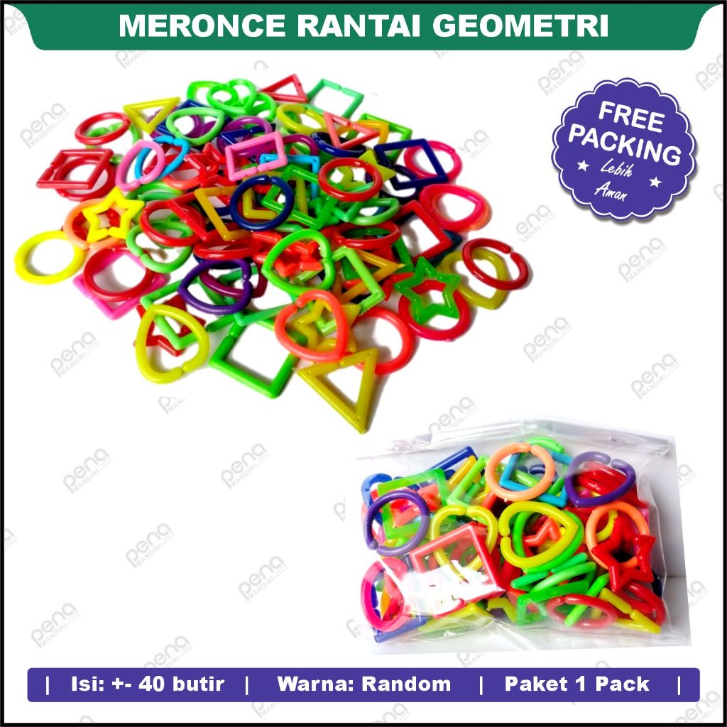 Meronce Rantai Geometri - Sensory Play Montessori